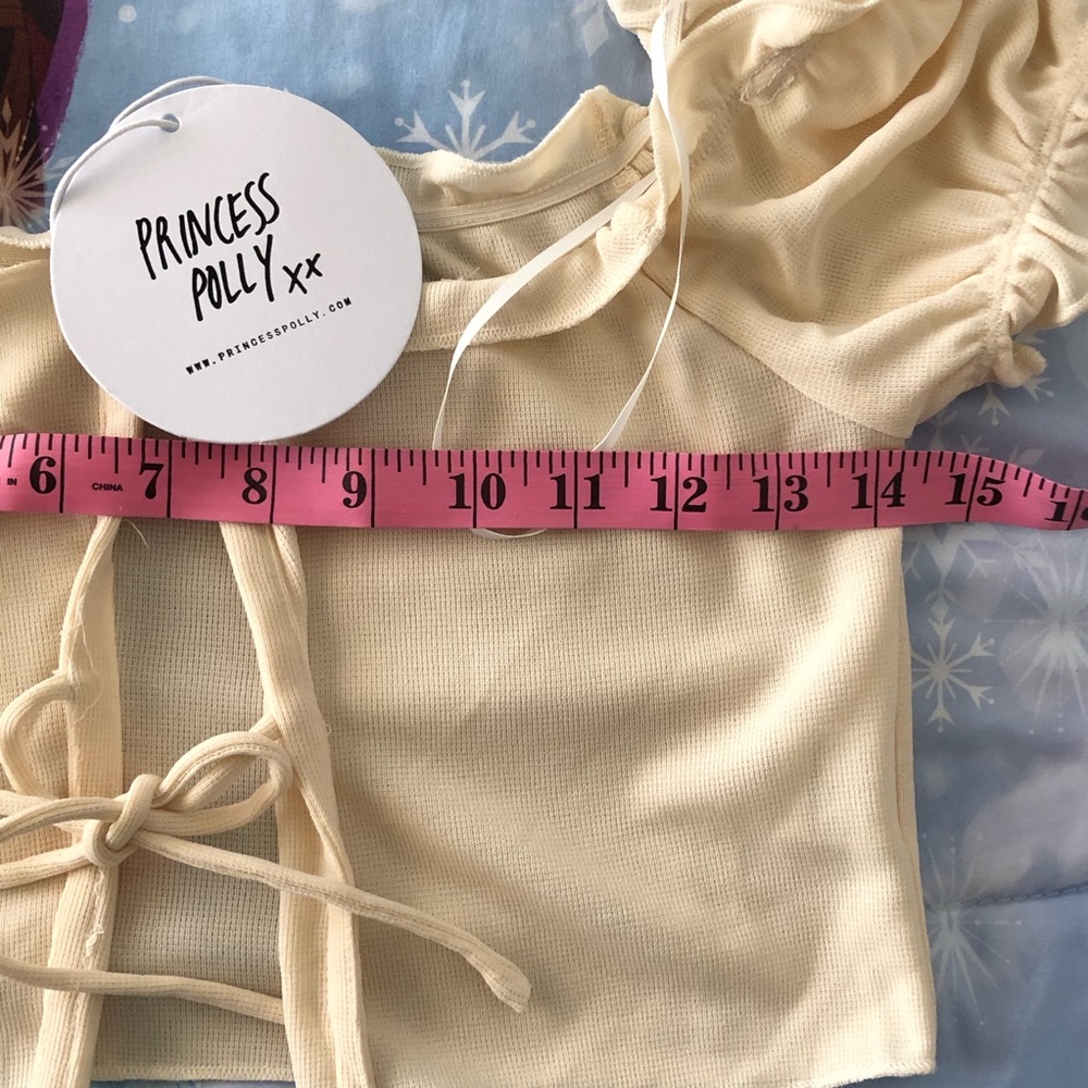 NEW Princess Polly Crop Short Sleeve Lightweight Cardigan Top Front Tie - Picture 8 of 9